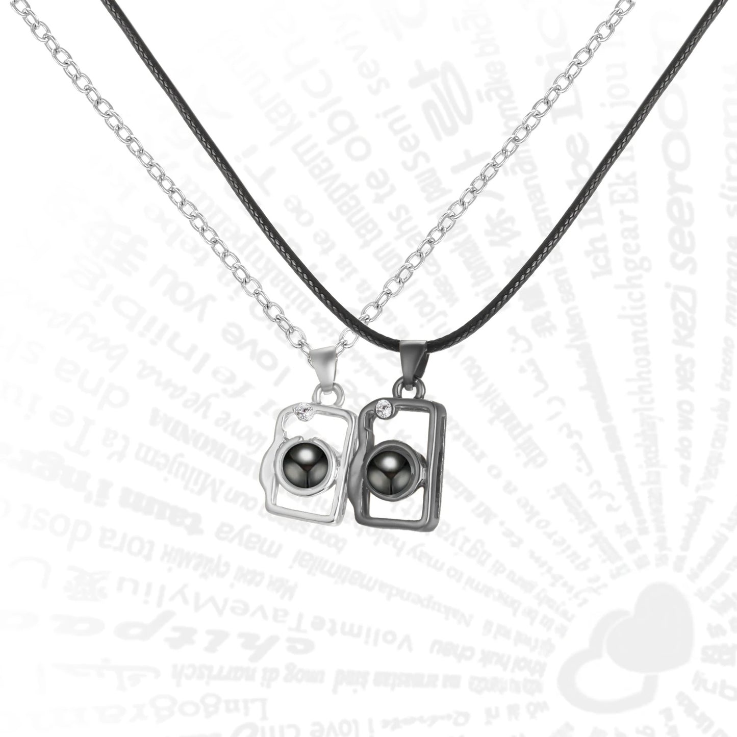 Love you 100 Languages Necklace Set (2 Pieces)