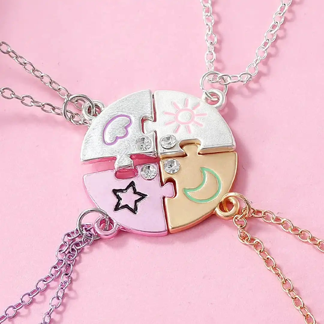 Best Friends Puzzle Necklace Set (4 Pieces)