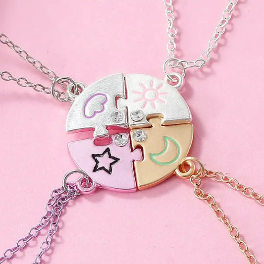 Best Friends Puzzle Necklace Set (4 Pieces)