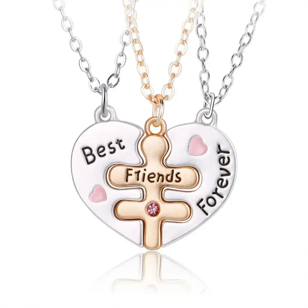 BFF Forever Puzzle Necklace Set (3 Pieces)