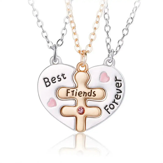 BFF Forever Puzzle Necklace Set (3 Pieces)