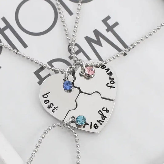 BFF Heart Necklace Set (3 Pieces)