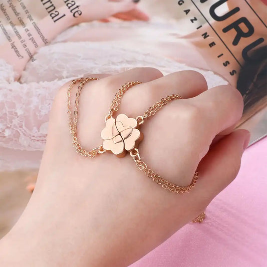 Lucky Clover Heart Necklace Set (4 Pieces)