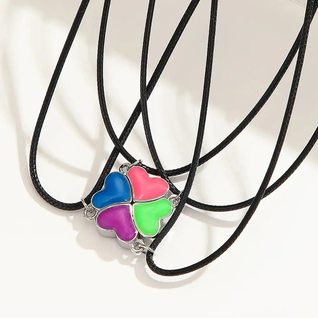 Glow Hearts Necklace Set (4 Pieces)