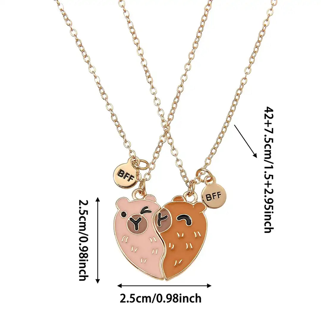 Capybara BFF Necklace Set (2 Pieces)