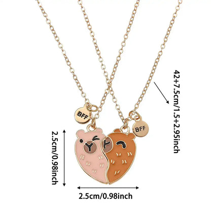 Capybara BFF Necklace Set (2 Pieces)