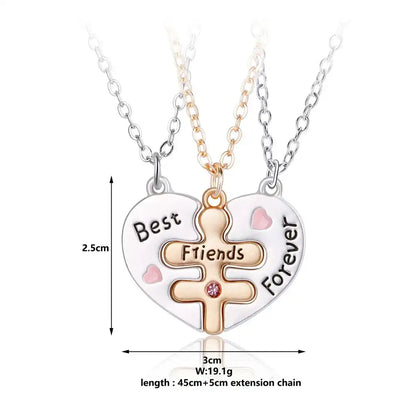 BFF Forever Puzzle Necklace Set (3 Pieces)