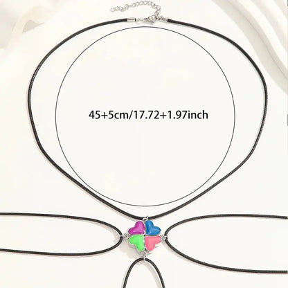 Glow Hearts Necklace Set (4 Pieces)