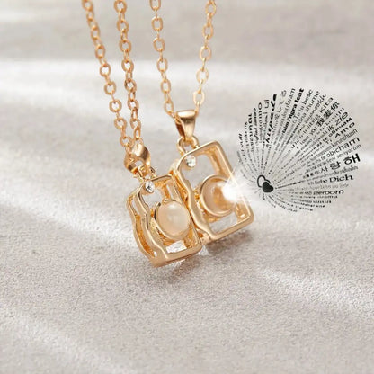 Love you 100 Languages Necklace Set (2 Pieces)