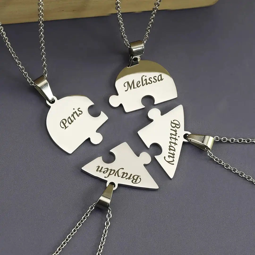 2 - 8 Friends Custom Name Necklace Set