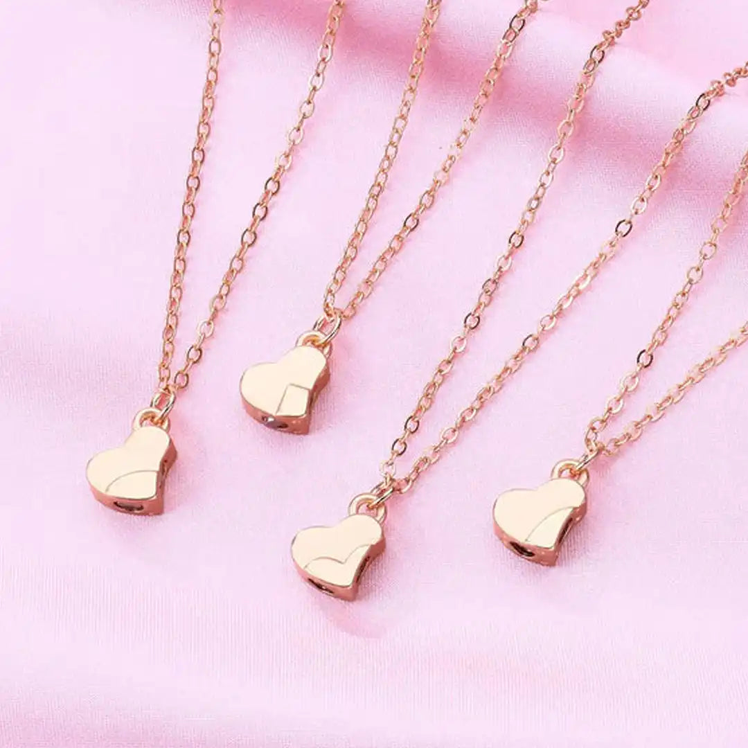 Lucky Clover Heart Necklace Set (4 Pieces)