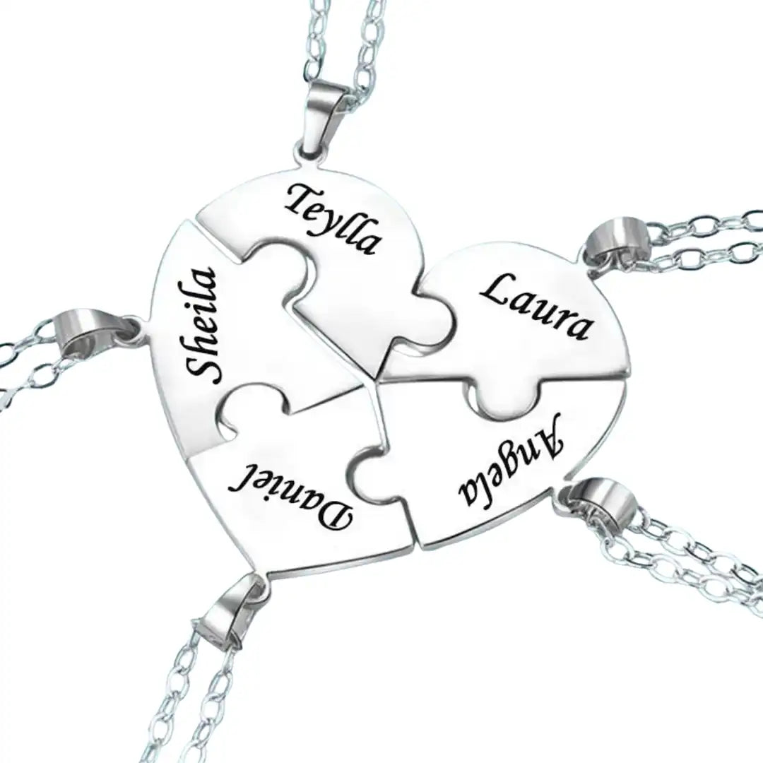 2 - 8 Friends Custom Name Necklace Set