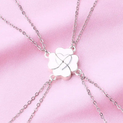 Lucky Clover Heart Necklace Set (4 Pieces)